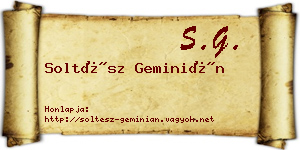 Soltész Geminián névjegykártya